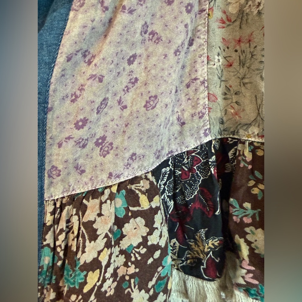 YOUNG THREADS NWT ⭐️ Patchwork Denim Boho Jacket … - image 6